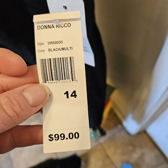 NWT!!! Absolutely Beautiful Donna Ricco Black Floral Mesh Sheath Dress S… - Picture 5 of 11